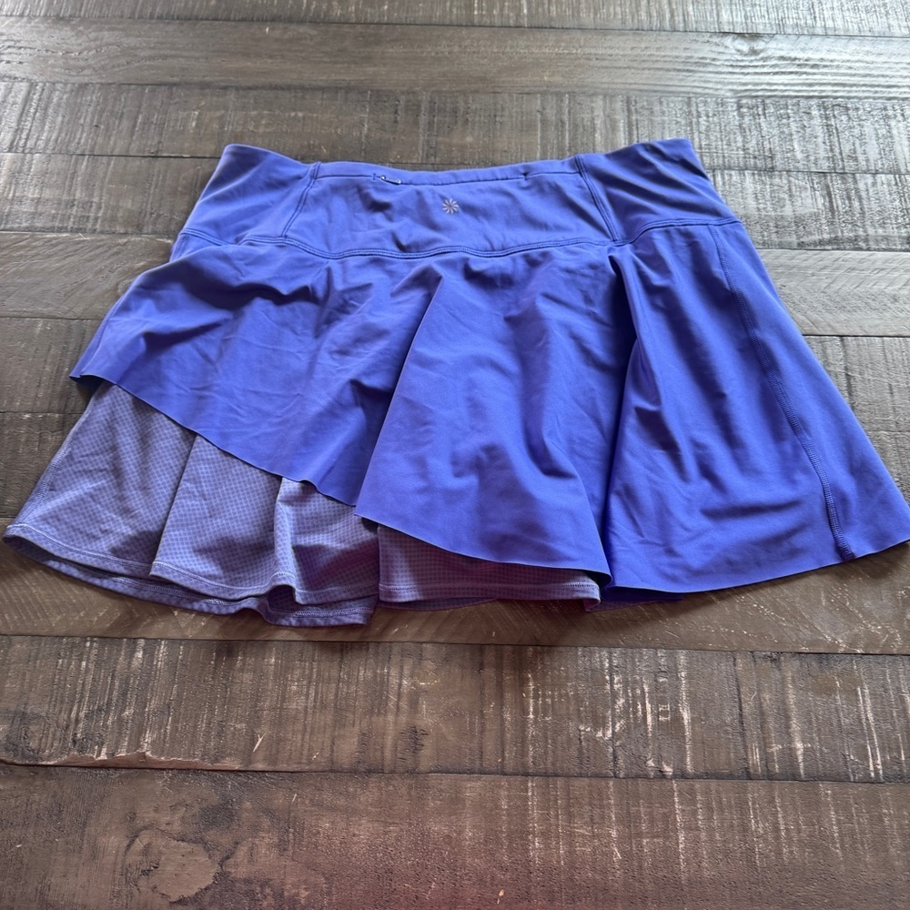 Athleta Ace Mesh Skort Jupe Short Blue Purple Athletic Athleisure Size XL Golf - Picture 9 of 10
